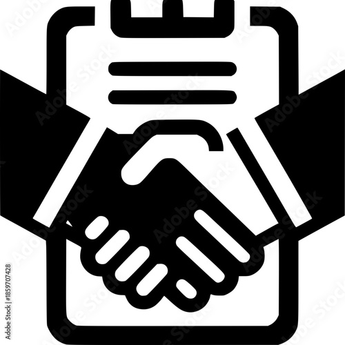 AGREEMENT Handshake Contract Icon Vector