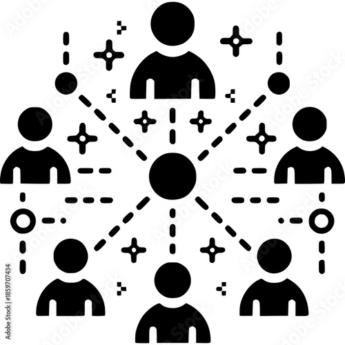 COLLABORATION People Connected Teamwork Icon Vector