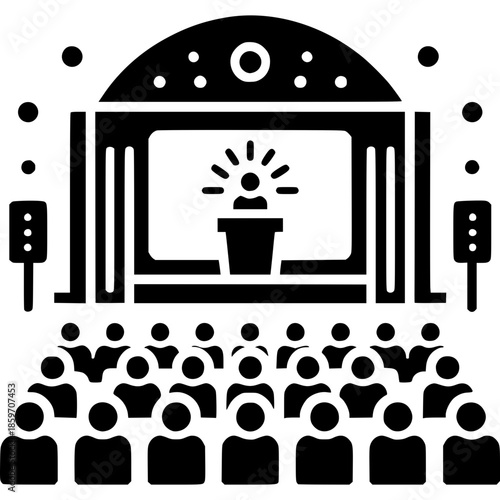 CONFERENCE Large Scale Event Speaker Icon Vector