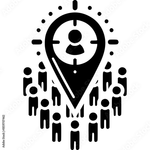 MEETING POINT Rendezvous Marker Icon Vector