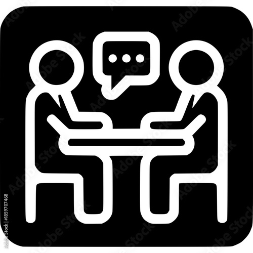 INTERVIEW One On One Evaluation Icon Vector