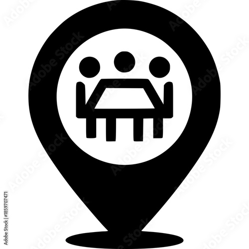 MEETING LOCATION Map Pin Venue Icon Vector