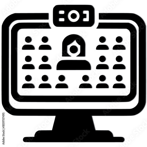 ONLINE MEETING Video Conference Icon Vector