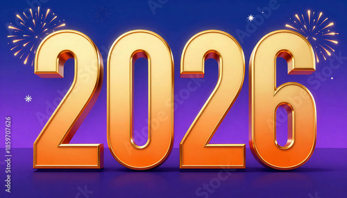 Vibrant 2026 Golden Night Sky