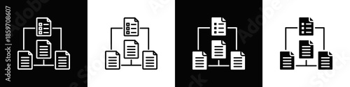 Process Flow Icon With Variatif Black White Minimal Style