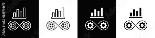 Continuous Improvement Icon With Variatif Black White Minimal Style