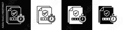 Sla Compliance Icon With Variatif Black White Minimal Style