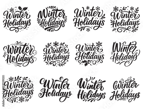 WINTER HOLIDAYS TYPOGRAPHY
