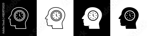 Patience Icon With Variatif Black White Minimal Style
