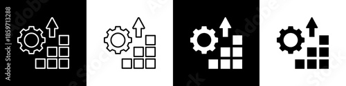 Improvement Icon With Variatif Black White Minimal Style