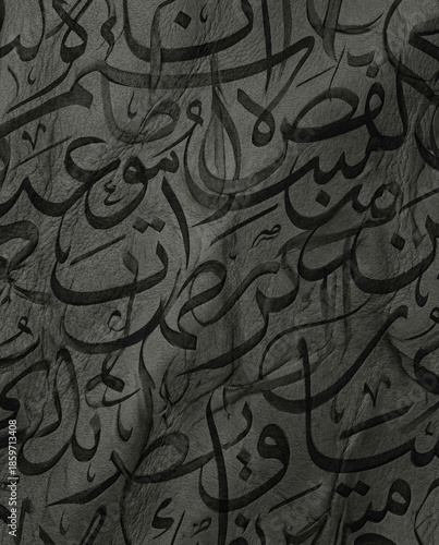 Artistic Arabic Script Pattern Background With Grunge Texture