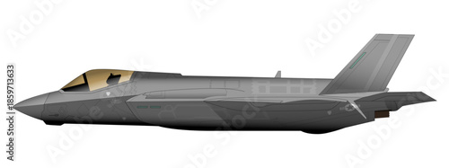 F35 Stealth Fighter Jet Side Profile Vector For Squadron Prints