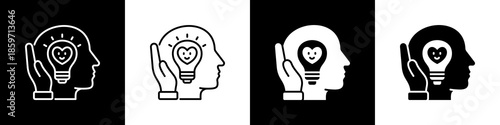 Positivity Icon With Variatif Black White Minimal Style