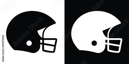 American football helmet silhouette vector, Football helmet icon