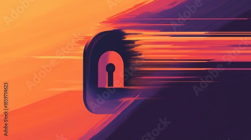 A digital lock with multiple encryption layers hovering in cyberspace.