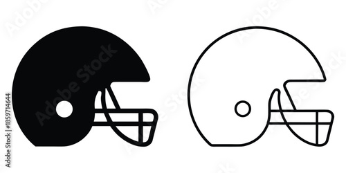 American football helmet silhouette vector, Football helmet icon