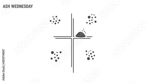 Ash Wednesday cross with scattered dots