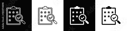 Evaluation Icon With Variatif Black White Minimal Style