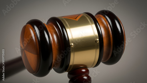 Gavel and Wooden Sound Block — Judicial Hammer for Courtroom and Legal Imagery

