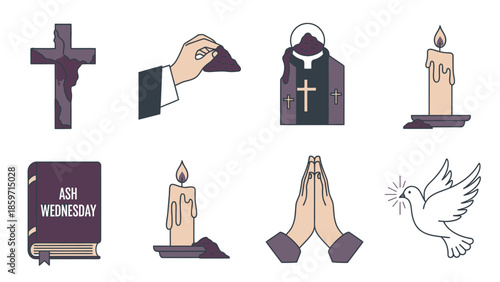 Ash Wednesday religious symbols and rituals cross hand