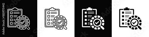 Assessment Icon With Variatif Black White Minimal Style