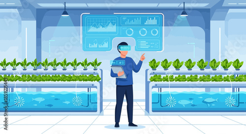 Futuristic Aquaponics Farming with Virtual Reality Technology Enhancing Food Production and