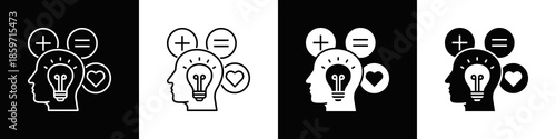Intelligence Icon With Variatif Black White Minimal Style