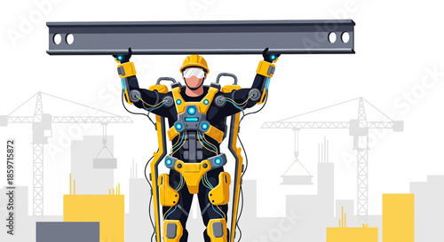 Futuristic Construction: Exoskeleton Enhancing Worker Strength for Building Infrastructure
