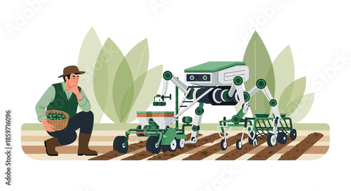 Futuristic Farming with Robotic Assistance: A Farmer's Reflection on Technological Advancements