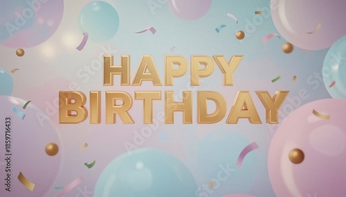 Happy Birthday Celebration With Colorful Balloons and Confetti in a Festive S...