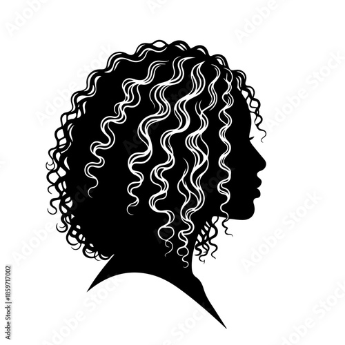 Silhouette of curly hair