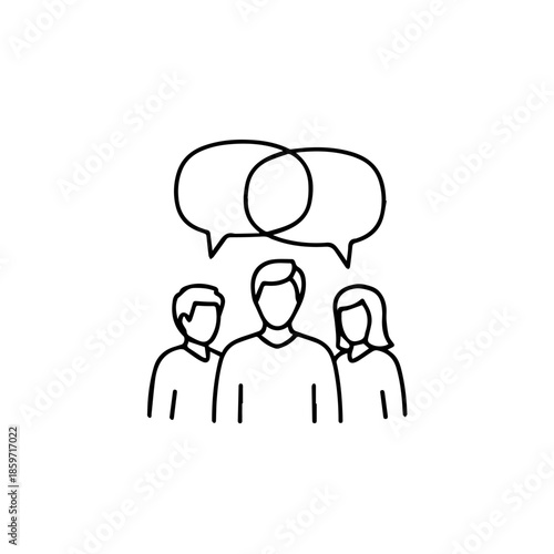 Three people engaging in conversation