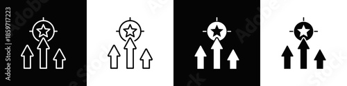 Competitive Advantage Icon With Variatif Black White Minimal Style