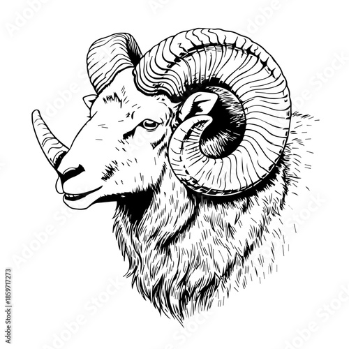 Portrait of a majestic ram