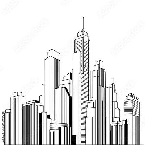 Skyline of modern cityscape