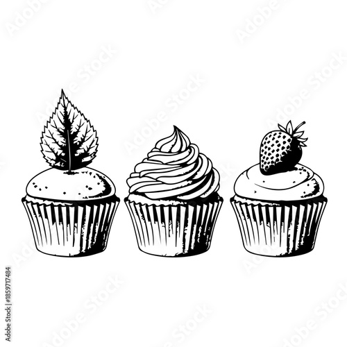 Delightful cupcakes with toppings