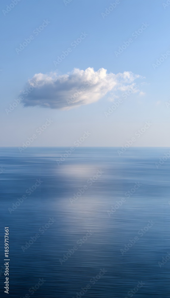 Obraz premium Serene ocean vista a tranquil minimalist backdrop reflecting soft sunlight across calm waters