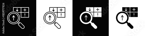 Swot Analysis Icon With Variatif Black White Minimal Style