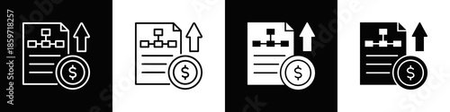 Strategic Planning Icon With Variatif Black White Minimal Style