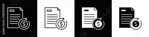 Roi Icon With Variatif Black White Minimal Style