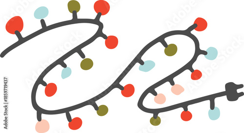 Vibrant multicolored holiday lights glowing brightly