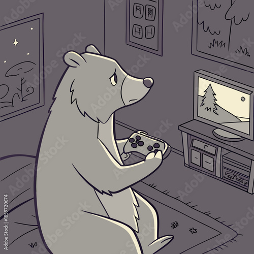 Gamer Bear Joypad Warrior