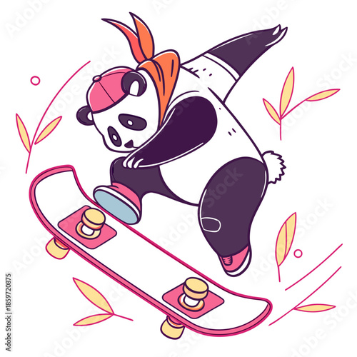 Skateboard Panda Rider 1