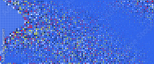 Abstract Dotted Blue Tech Finance Fintech Background Abstract Pixel Pattern. Abstract Business Tech Science Vector Backdrop,art