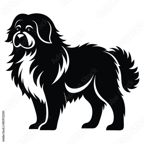 newfoundland line art silhouette vector illustration