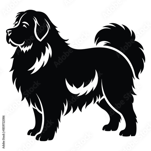 newfoundland line art silhouette vector illustration