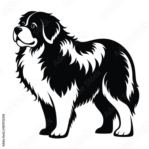 newfoundland line art silhouette vector illustration