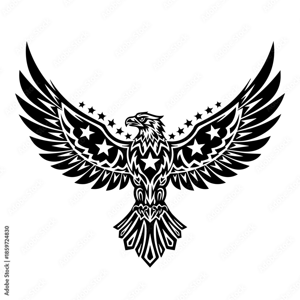 Fototapeta premium Majestic eagle with stars