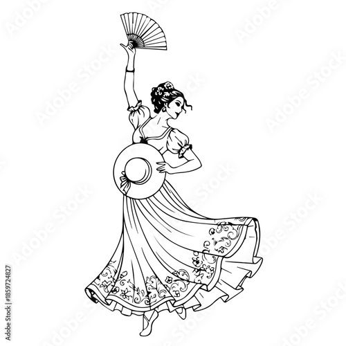 Graceful flamenco dancer