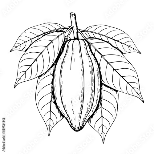 Illustration of a cacao pod